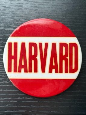Vintage “HARVARD” Crimson & White Large Pinback Button